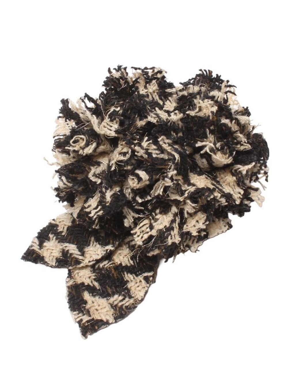 Chanel Corsage Gold Camellia Tweed Brooch